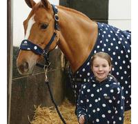 Supreme Products Dotty Fleece Head Collar and Lead Rope Navy - Full