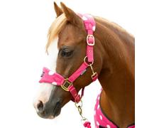 Supreme Products Dotty Fleece Head Collar & Lead Rope - Paradise Pink - Full