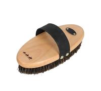 Supreme Products Gleaming Leather Handled Horse Brush (One Size) (Beige/Black)