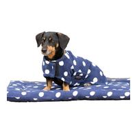 Supreme Products Polka Dot Dog Coat Noble Navy (3Xs-41Cm)
