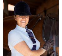 Supreme Products Short Sleeve Champion Show Rider Womens Competition Shirt with Zip - Blue/Blue