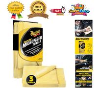 Supreme Shine Microfiber Car Cleaning Towels 3 Pack - Bright Yellow Elegance