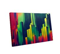 Supreme Skyscraper Skyline Abstract Canvas Wall Art Print Ready to Hang, Framed Picture for Living Room Bedroom Home Office Décor, 50x35 cm (20x14 Inch)