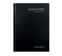 Supreme Stationery A5 Hard Cover A-Z Index Notebook Ruled Book 200 Pages (A5 Black)