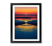 Supreme Sunset Framed Print | A2 Black Framed Wall Art | Ready to Hang | Modern Landscape Picture | Living Room Bedroom Lounge Office