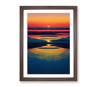 Supreme Sunset Framed Print | A4 Walnut Framed Wall Art | Ready to Hang | Modern Landscape Picture | Living Room Bedroom Lounge Office