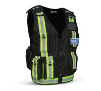 Supreme Supplies High Vis Black Tactical Airsoft Vest - Mesh Reflective Safety Gear for Outdoor Security - Adjustable Premium Design with Multi Pockets (Black, Security Vest)