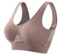 Supreme Support Wirefree Sports Bra - Large Size Yoga Running Crop Top with Padded Seamless Design, Breathable Mesh Anti-Bounce for High Impact Workouts Breathable 4-Way Stretch Fabric Wine
