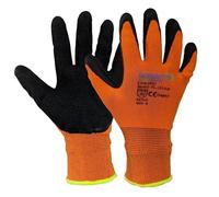 Supreme TTF 24 Pairs Latex Foam Coated Work Gloves Orange Black Builders Construction Gardening Grip (Medium-8)