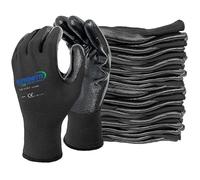 Supreme TTF 24 Pairs PREMIUM NITRILE COATED Black Nylon Work Gloves Builders, Gardening Grip Gloves, Constuction Gloves, Mechanic Gloves (2XL-11)