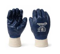 Supreme TTF 6 Pairs Nitrile Work Gloves, Fully Coated, Dark Blue Waterproof, Oil-Resistant, Abrasion-Resistant, Protective Gloves, Nitrile Gloves (XL)