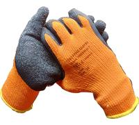 Supreme TTF 6 Pairs Orange Black Thermal Gloves Cold Store Freezer Work Gloves Hi Viz/Vis Gloves High Visibility (Large - 9)