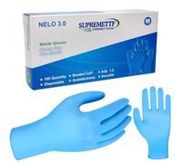 Supreme TTF Blue Nitrile Disposable Gloves Non Latex powder Free Ambidextrous Box of 100 (100 Gloves (1 Box), Large (Size 9))