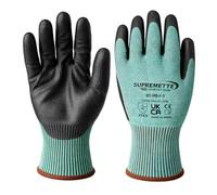 Supreme TTF Level F Cut Resistant Work Gloves EN388 4X43F Palm Coated Grip Heavy Duty Industrial Pack of 6 Pairs (Large | 9)