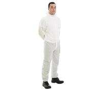 Supreme TTF Mens Zip Fasten Durable Workwear Coveralls All-in-One Boiler Suit Type 5/6 Overall Dungarees Work Utility Uniform for Garage Carpenter Garden Mechanic (5, White, XL)