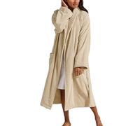 Christy Supreme Velour Bath Robe | Luxuriously Soft Dressing Gown | 400GSM Heavyweight Womens Bathrobe | Sustainably Manufactured 100% Cotton | Size Small | Stone Colour