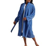 Christy Supreme Velour Bath Robe | Luxuriously Soft Dressing Gown | 400GSM Heavyweight Womens Bathrobe | Sustainably Manufactured 100% Cotton | Size Large | Deep Sea Colour