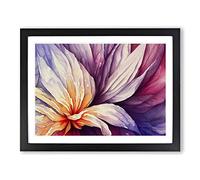 Supreme Watercolour Flowers Abstract Framed Wall Art Print A2 Black | Ready to Hang, Premium Gi Paper, Fade-Resistant Inks, Securely Packaged, UK Made