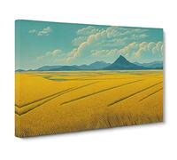 Supreme Wheat Field Canvas Print | Gallery Wrapped 30mm Frame Wall Art | 30x20 inches | Ready to Hang | Contemporary Landscape Picture | Living Room Bedroom Lounge Office