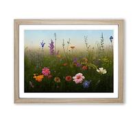 Supreme Wildflowers Floral Framed Wall Art Print A2 Oak | Ready to Hang, Premium Gi Paper, Fade-Resistant Inks, Securely Packaged, UK Made