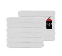 SupremePlus 12 Pack Premium White Hand Towels Set - 100% Cotton Turkish Towel for Bathroom, Kitchen, Gym & Salon, (16x27 inches), Super Absorbent, Lightweight & Quick Dry Cloth, Face & Bath Essentials