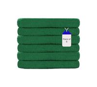 SupremePlus 6 Pack Premium Plus Bathroom Hand Towels Set, (16 x 27 inches) 100% Cotton, Highly Absorbent Hand Towels for Bathroom, Spa, Gym, Hotel, Face, Bath & Salon, Quick Wash & Dry (Green)