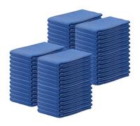 SupremePlus Blue Huck Towels - (Pack of 50) Shop Bulk Cleaning Towel, Multipurpose for Window, Glass, Mechanic, Garage & Commercial, 100% Cotton Pre-Washed Absorbent Cloths, 15”x 25” Size