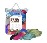 SupremePlus Color T-Shirt Rags (1 lb. Bag) - Shop Rags Bulk for Workshops, Mechanics, Painters, and Home Use, Multipurpose Cleaning Cloths