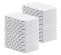 SupremePlus Premium White Huck Towels - (24 Pack) 15 x 30 inches 100% Cotton Bulk Towel for General Cleaning, Auto Shop, and Hospital Use, Super Absorbent, Machine Washable Cloth
