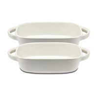 Supremery 2 x Casserole Dish for Lasagne Tiramisu - Small Ceramic - Ideal for 2 People - Round - Set of 2