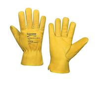 SupremeTTF 2 Pairs of Fleece Lined Leather Lorry Drivers Work Gloves Safety DIY Quality (All Size) (Large)