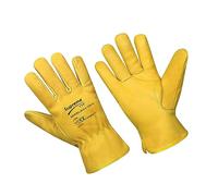 SupremeTTF 2 Pairs of Fleece Lined Leather Lorry Drivers Work Gloves Safety DIY Quality (All Size) (XL)
