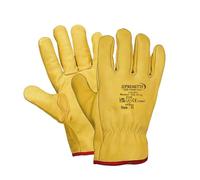 SupremeTTF 5 Pairs Yellow Leather Gloves HGV Drivers Hand Safety Fleece Lined Lorry Driving Work Glove (XXL (11))