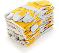 SUPREMETTF SUPREMELY TOUGH 5 Pairs Red Rigger Work Gloves Canadian Leather Heavy Duty Safety Gauntlets Size XL YELLOW (Yellow)