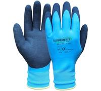 SUPREMETTF SUPREMELY TOUGH 5 Pairs Superior Grip Waterproof Work Gloves, Latex Coating Durable Fit for Gardening Fishing Car Cleaning Multi-Purpose (Large)