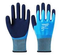 SUPREMETTF SUPREMELY TOUGH 6 Pairs Waterproof Dual Latex Coated Nylon Grip Safety Work Gloves - Multipurpose (Small [Size 7])