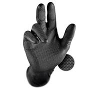 SUPREMETTF SUPREMELY TOUGH Supreme Professional 8G Diamond Grip Nitrile Gloves, Black, Powder-Free, Ambidextrous, CE 2777 Certified (Black, Large)