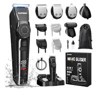 SUPRENT Beard Trimmer for Men, All-in-One Mens Grooming Kit with 40 Precision Dial, Waterproof Adjustable Electric Razor for Hair, Nose, Body, Face & Mustache Trimmer