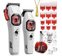 SUPRENT FANGS Professional Barber Clippers - High-Performance 13,000 RPM Vector Motor Hair Clipper Barber Trimmer Set, Professional Haircutting Kit with AI Speed Control, Patented U-Teeth Blade(WHITE)