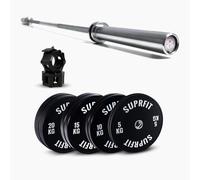 Suprfit Econ White Logo Weightlifting Set - Put Your Suprfit Econ White Logo Weightlifting Set Together Now (Princess Bar Chrome, Intermediate Set)