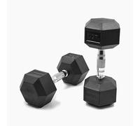 Suprfit Hex Dumbbell, Weight: 1-50 kg. Single or pair, hexagonal weights with rubber coating, non-slip and ergonomic grip, cross training and functional training., 12,5 kg Paar