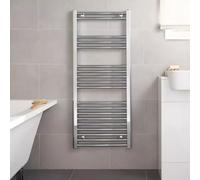 Suprills Heated Chrome Towel Rail Radiator Mirror Chrome Finish Suitable For Any Bathroom or Kitchen -117.5 x 50 x 3 cm
