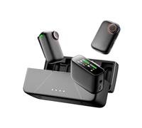 Suprills Microphone Lavalier Wireless for Vlogging & Lapel Bluetooth Content Creation Mini Mic for iPhone, Android, Camera, 2 TX + 1 RX Charging Case, LED Display, 250m Range, AI Noise Reduction