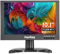 Suprlipy 10.1 Inch Mini Small HDMI Monitor 1920x1200 16:10 IPS Metal Housing LCD Display Screen Support HDMI/VGA/AV/BNC Input with Remote Control Built-in Speakers for PC Security Camera RasPi