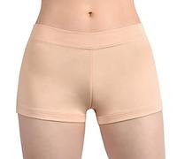 SUPRNOWA Low Rise Boy Cut Shorts for Women Athletic Spandex Gym Workout Booty Volleyball Yoga Dance Shorts (Nude, XL)