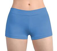 SUPRNOWA Low Rise Boy Cut Shorts for Women Athletic Spandex Gym Workout Booty Volleyball Yoga Dance Shorts (Blue, XS)