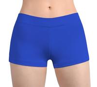 SUPRNOWA Low Rise Boy Cut Shorts for Women Athletic Spandex Gym Workout Booty Volleyball Yoga Dance Shorts (Classic Blue, M)