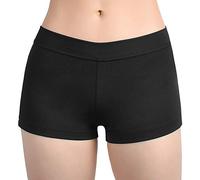 SUPRNOWA Low Rise Boy Cut Shorts for Women Athletic Spandex Gym Workout Booty Volleyball Yoga Dance Shorts (Black, XL)