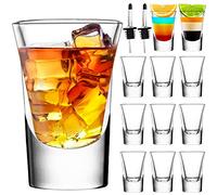 SuproBarware 35ml Shot Glasses Set of 12 | Clear Glass Durable Shot Glasses for Spirits Tequila Vodka Whisky Liqueurs Rum Gin - Reusable for Parties