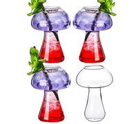 SuproBarware Mushroom Glasses Mushroom Cocktail Glass Cup Set of 4 Clear Mushroom Shaped Drink Cups 8oz/250ml Wine Glasses Party Novelty Mushroom Glasses Drinking Glassware KTV Bar Club (Transparent)